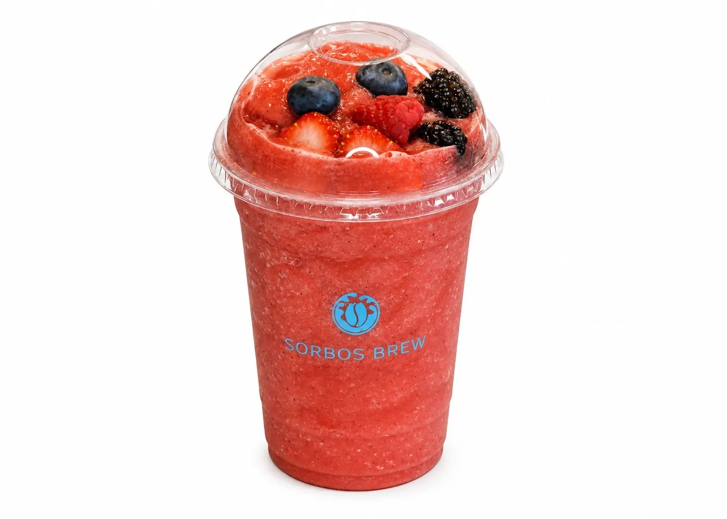 Menu item de Sorbos BREW: Café artesanal y platillos locales en México: Frappé Frutos rojos
