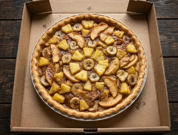 Menu item de Rosvil Pizzas | Pizza a domicilio en Puerto Vallarta: Tarta de plátano, piña y manzana