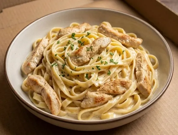 Menu item de Rosvil Pizzas | Pizza a domicilio en Puerto Vallarta: Alfredo con pollo