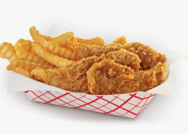 Menu item de Hot Mamma´s Hot Chicken – Nashville en la Condesa CDMX: Tiras de Pollo Frito con Papas