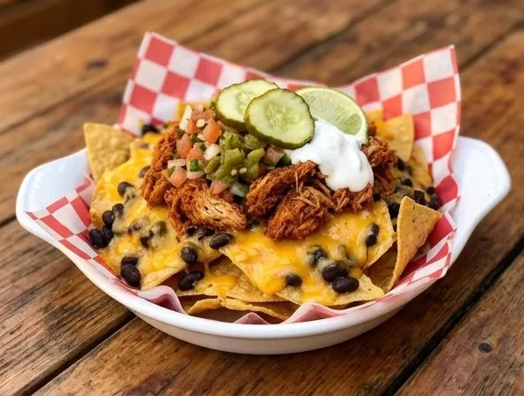 Menu item de Hot Mamma´s Hot Chicken – Nashville en la Condesa CDMX: Nachos Half
