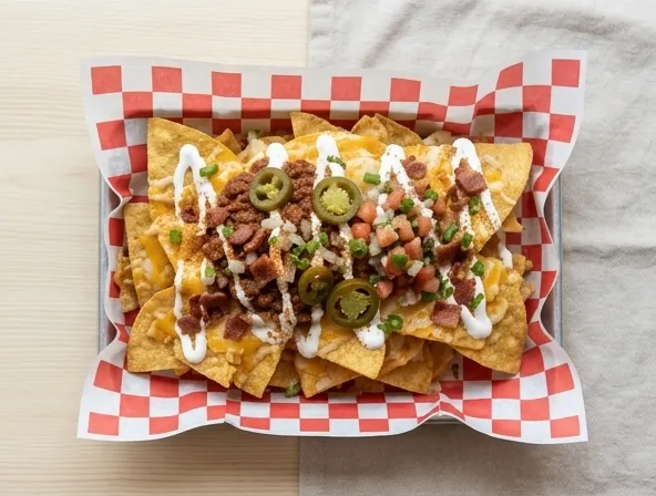 Menu item de Hot Mamma´s Hot Chicken – Nashville en la Condesa CDMX: Nachos Premium HALF
